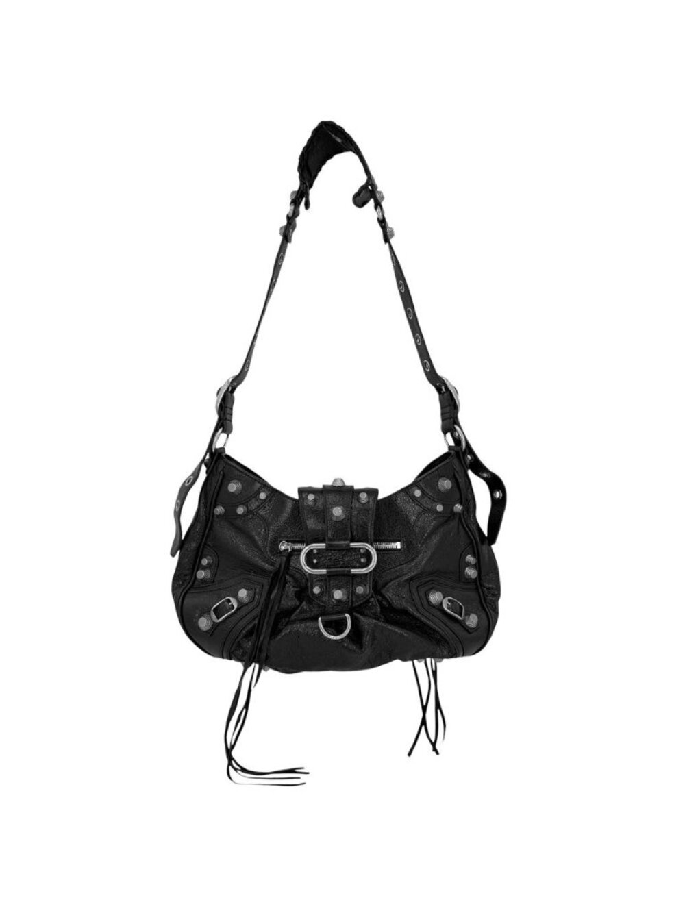 Balenciaga Shoulder Bag Neo Cagole Crossbody Leather Black Silver